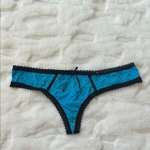 Candie’s Polka Dot Lace Trim Thong Panty M